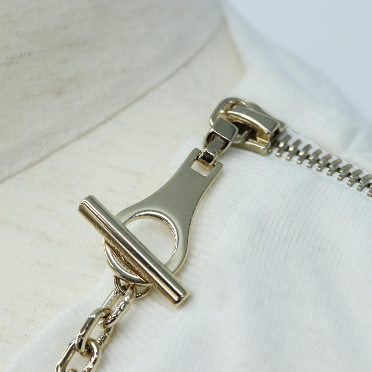 LOUIS VUITTON Short-sleeved T-shirt Cotton "XS" White Gold Tone LV Auth 202321M