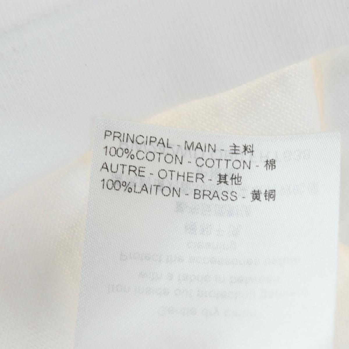 LOUIS VUITTON Short-sleeved T-shirt Cotton "XS" White Gold Tone LV Auth 202321M