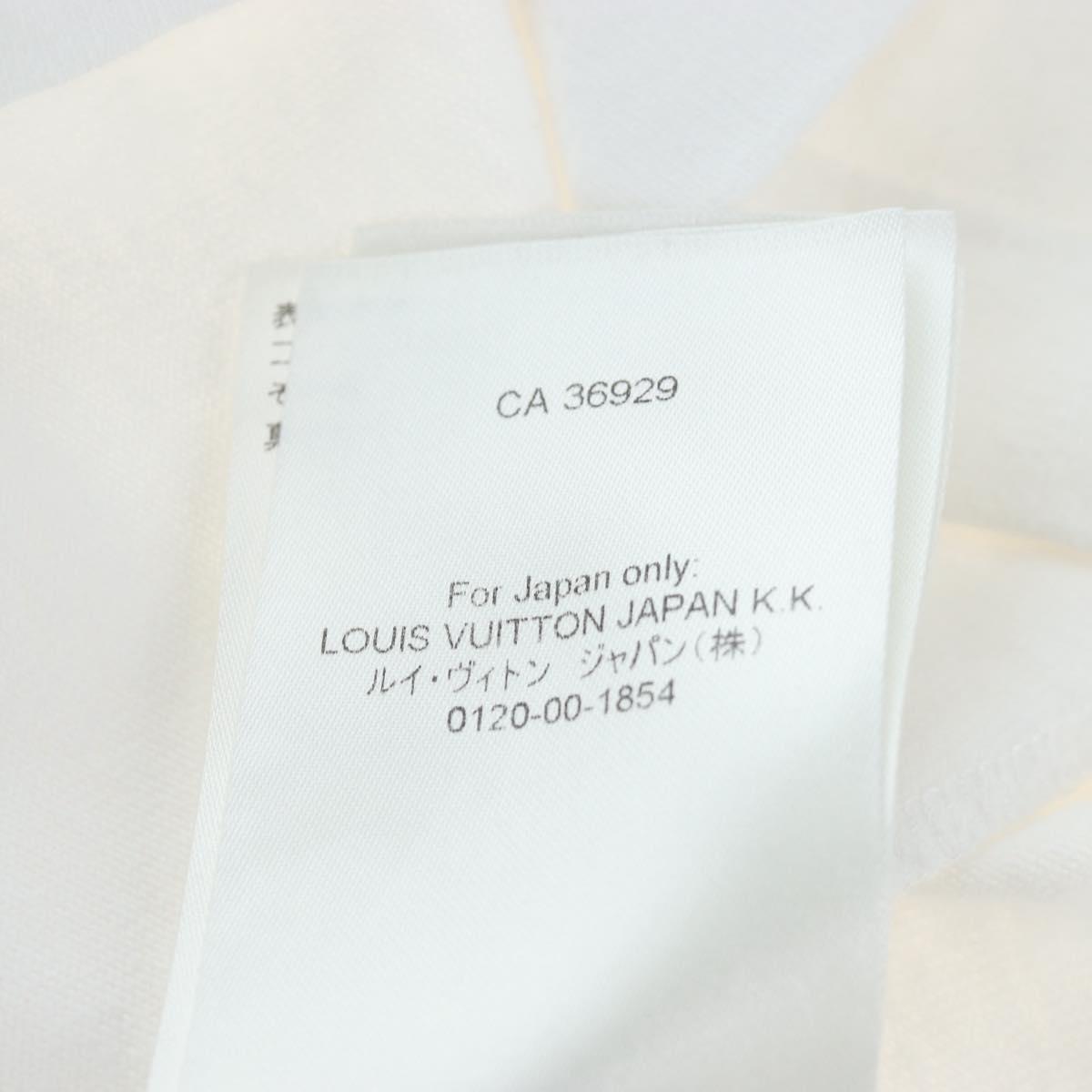 LOUIS VUITTON Short-sleeved T-shirt Cotton "XS" White Gold Tone LV Auth 202321M