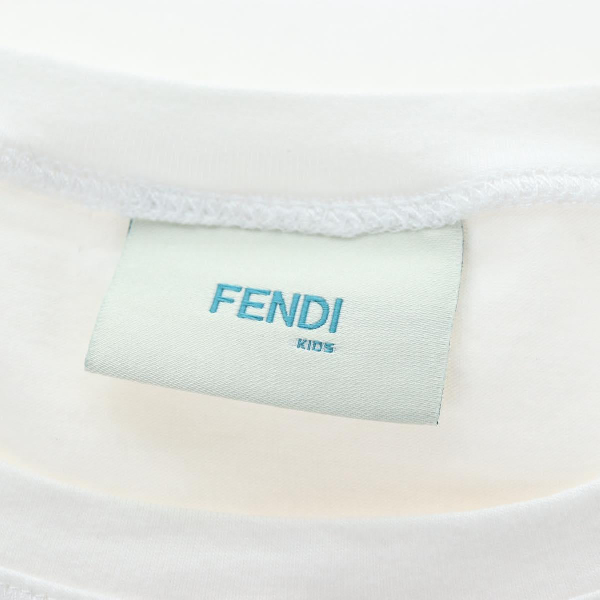 FENDI Cropped Tank Top Cotton White Pink Auth 202322M