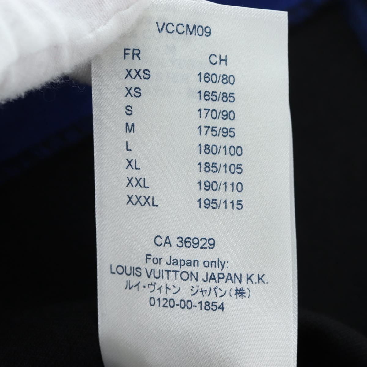 LOUIS VUITTON Jacquard Cycling Tops cotton ""L"" Blue Black LV Auth 202325M