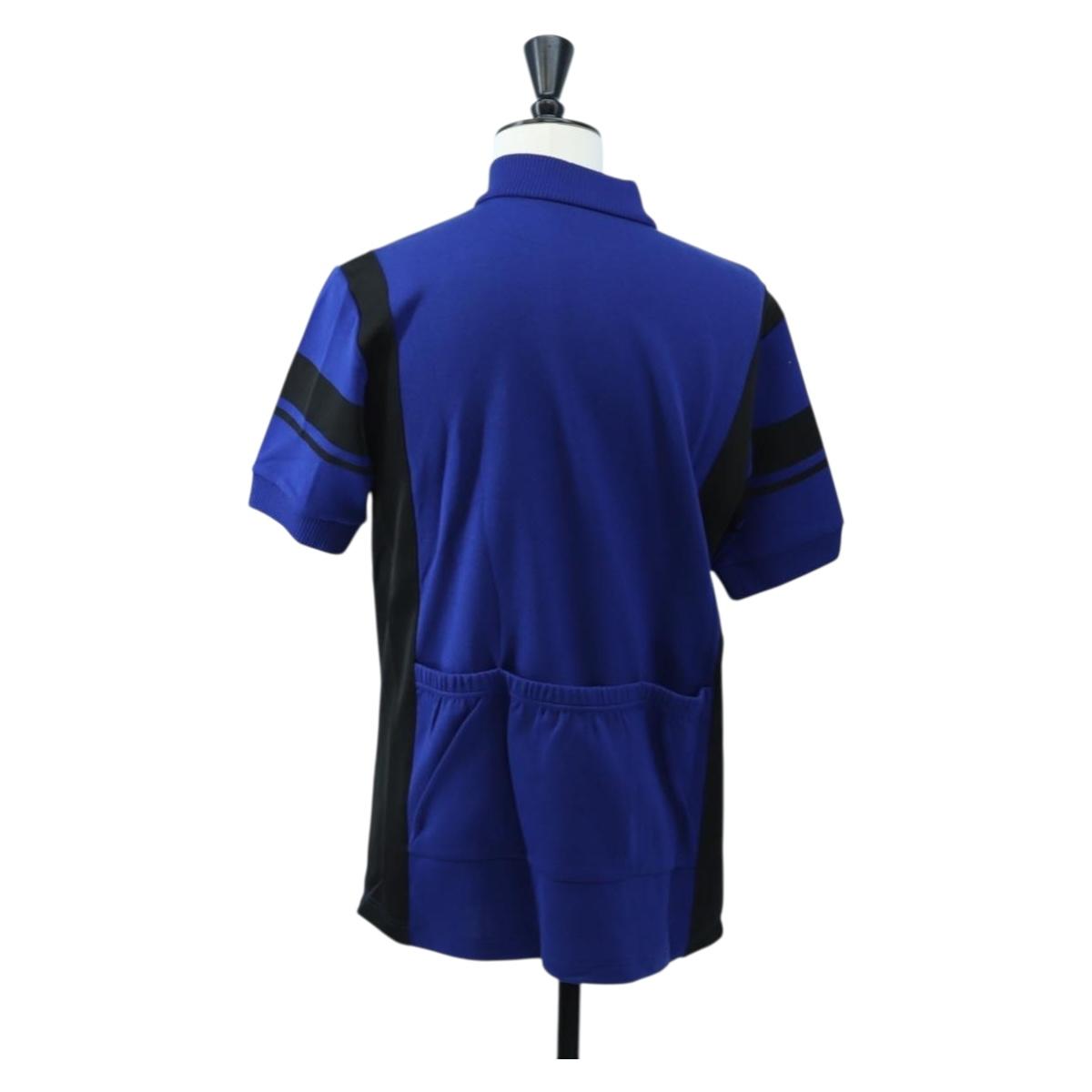 LOUIS VUITTON Jacquard Cycling Tops cotton ""L"" Blue Black LV Auth 202325M