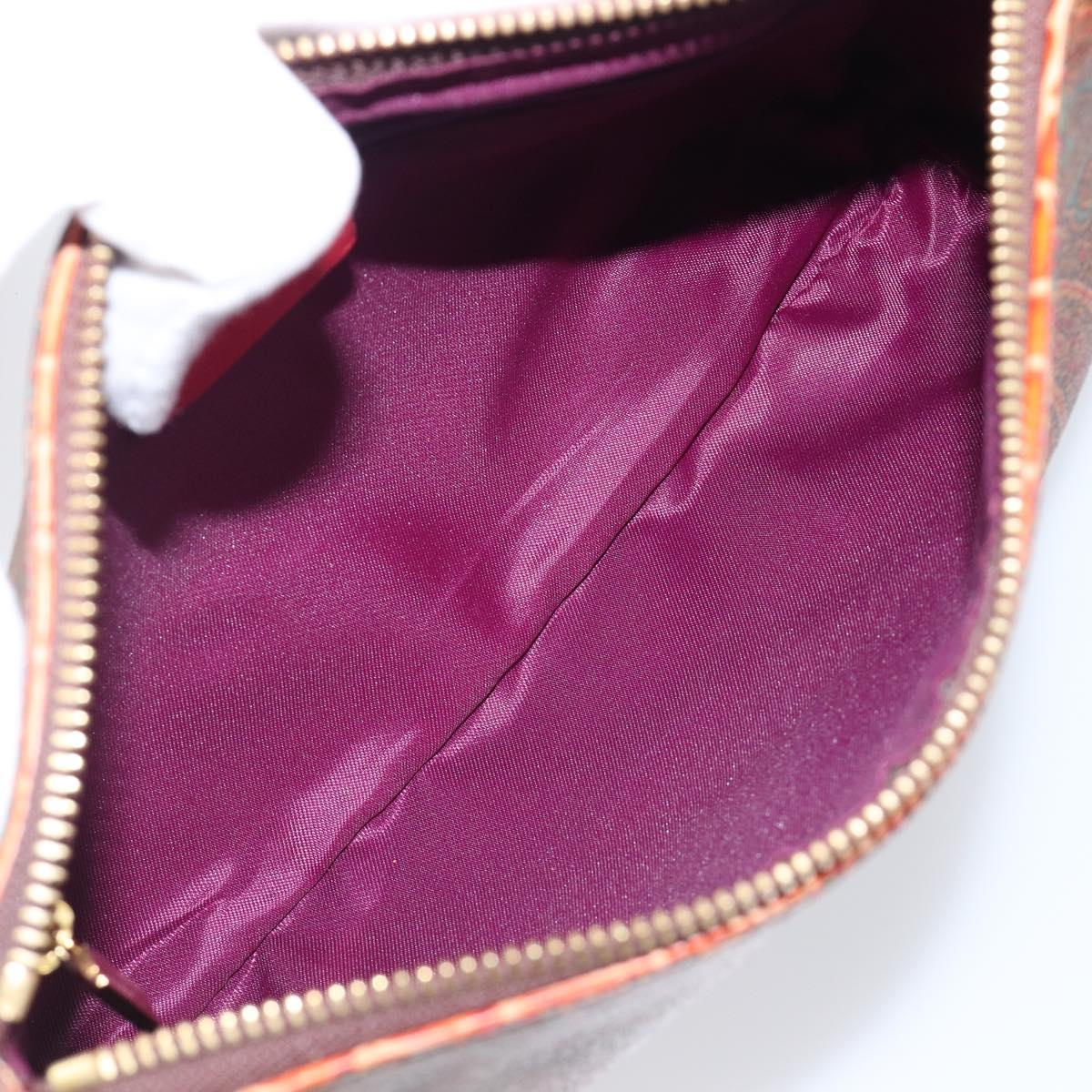 ETRO Shoulder Bag PVC Canvas Brown Bordeaux Auth 202326V