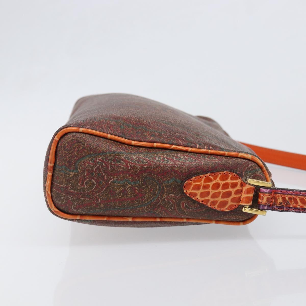 ETRO Shoulder Bag PVC Canvas Brown Bordeaux Auth 202326V