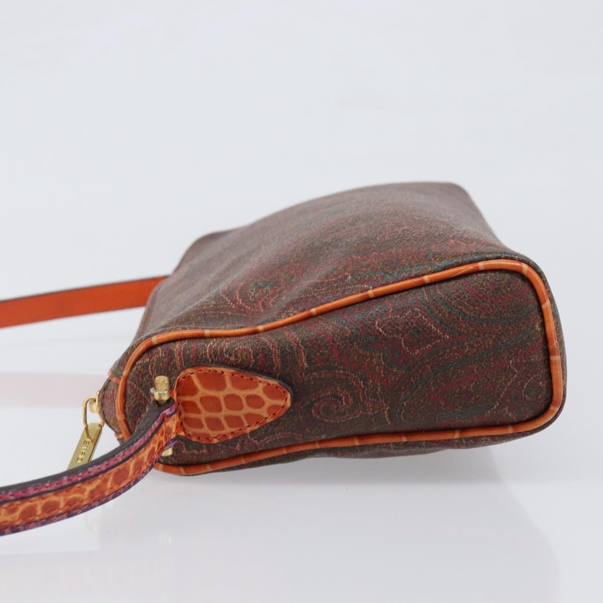 ETRO Shoulder Bag PVC Canvas Brown Bordeaux Auth 202326V