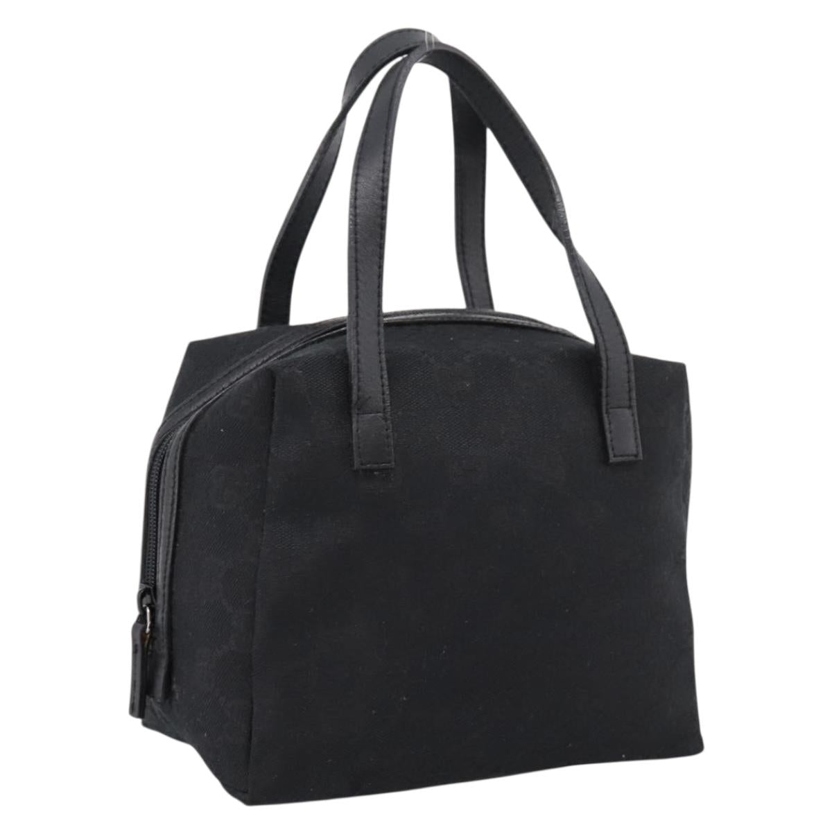 GUCCI GG Canvas Hand Bag Black Silver 124542 Auth 202331A