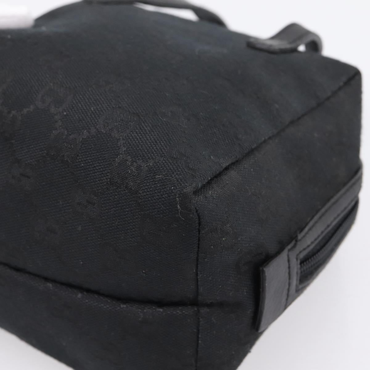 GUCCI GG Canvas Hand Bag Black Silver 124542 Auth 202331A
