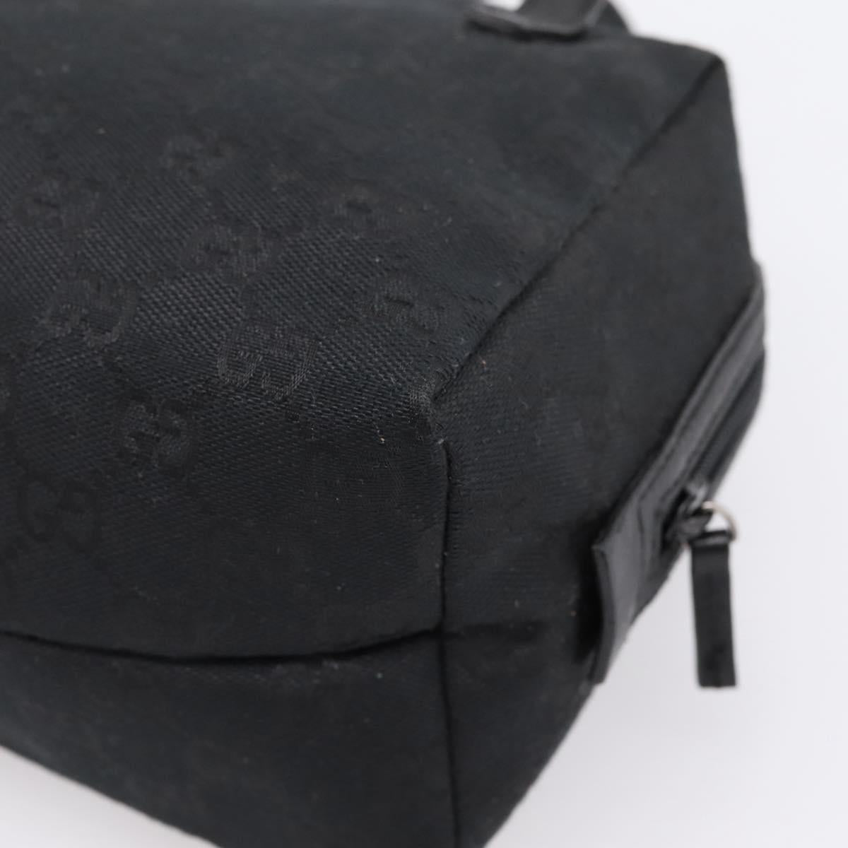 GUCCI GG Canvas Hand Bag Black Silver 124542 Auth 202331A
