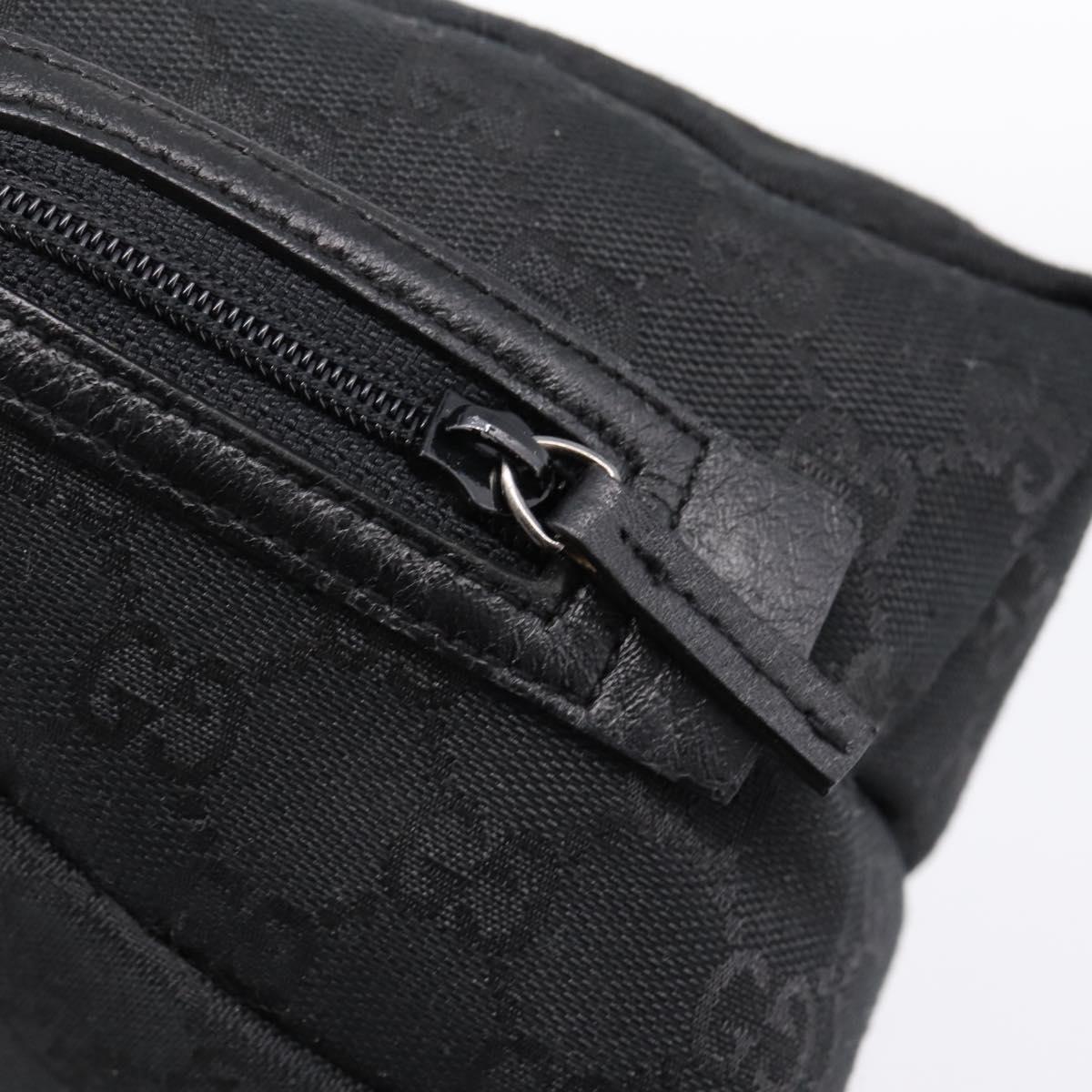 GUCCI GG Canvas Hand Bag Black Silver 124542 Auth 202331A