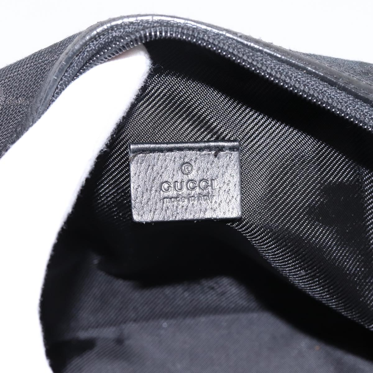 GUCCI GG Canvas Hand Bag Black Silver 124542 Auth 202331A