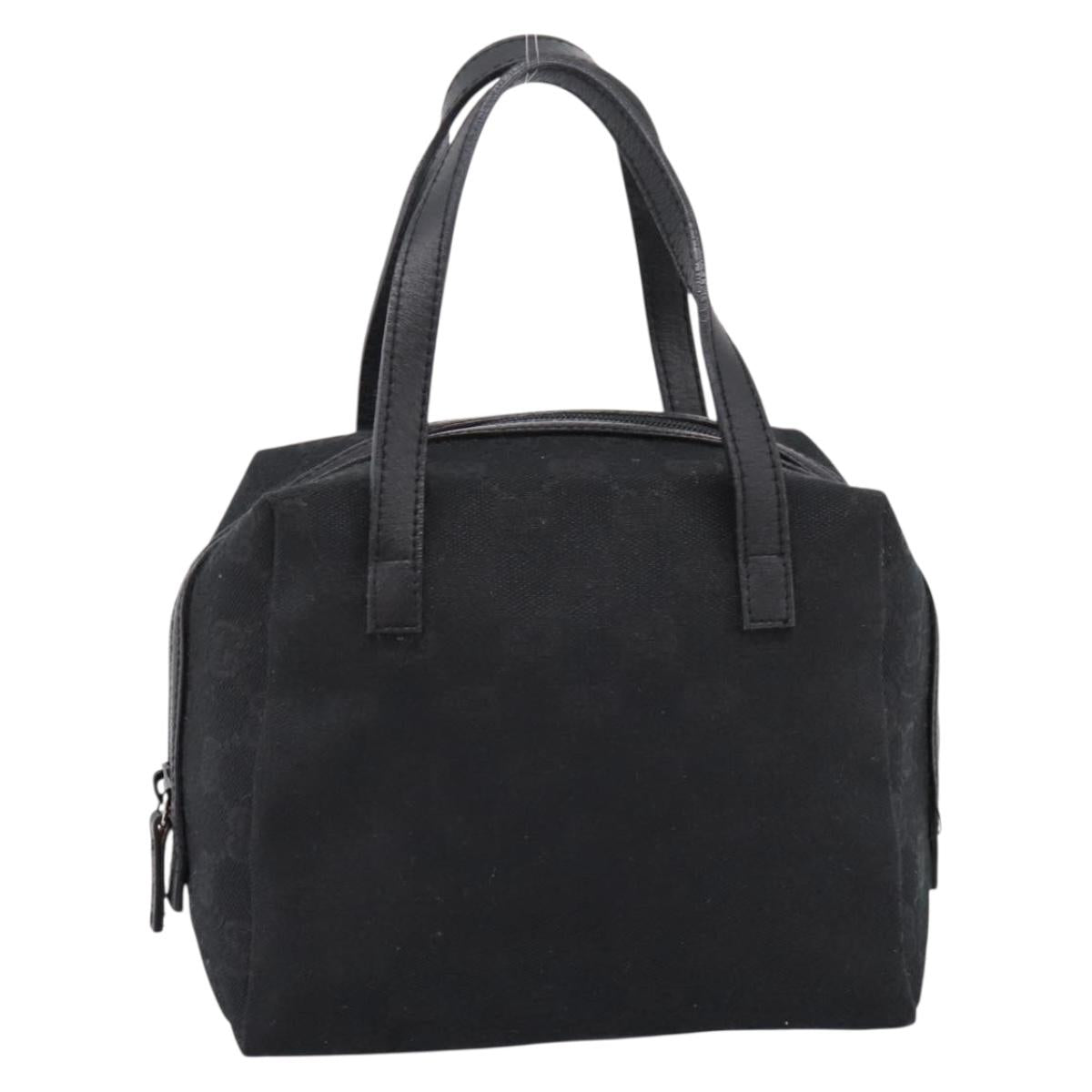 GUCCI GG Canvas Hand Bag Black Silver 124542 Auth 202331A