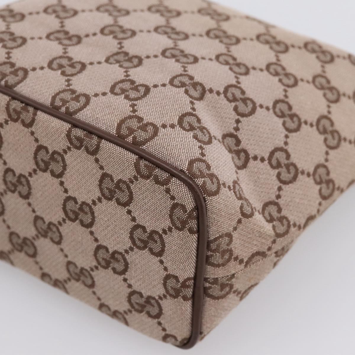 GUCCI GG Canvas hand Pouch Beige Gold Tone 039.1147 Auth 202332A