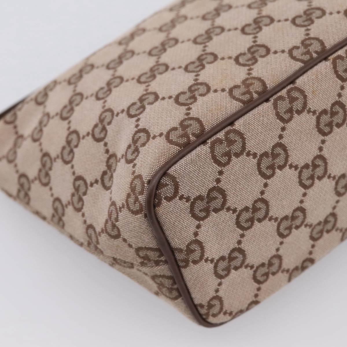 GUCCI GG Canvas hand Pouch Beige Gold Tone 039.1147 Auth 202332A