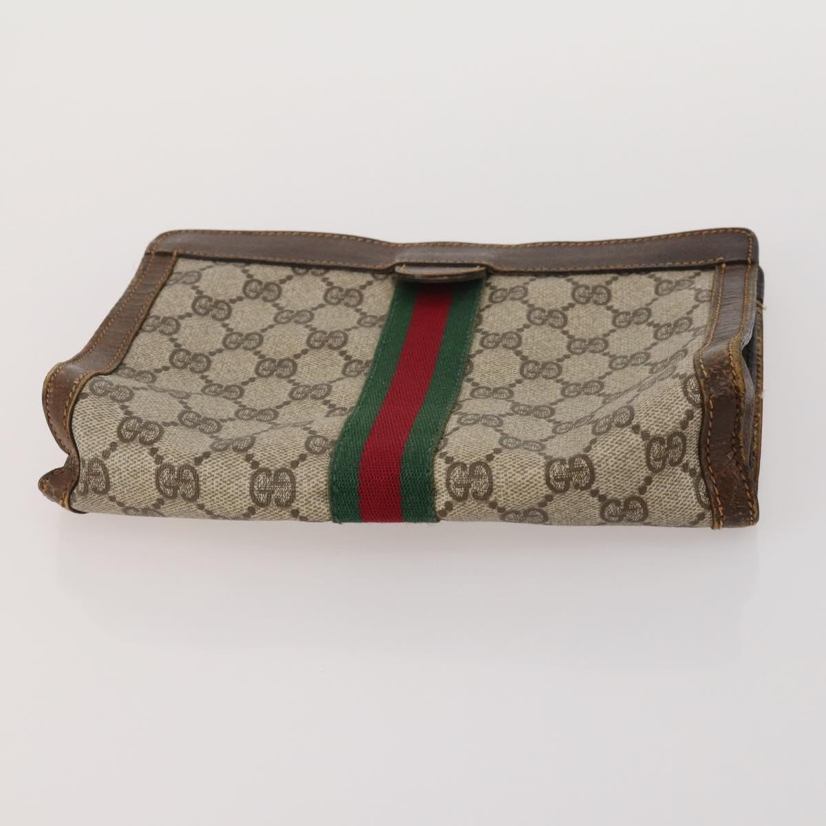 GUCCI GG Canvas Supreme Sherry Line Waist Clutch Tote 3 Set Beige Auth 202333