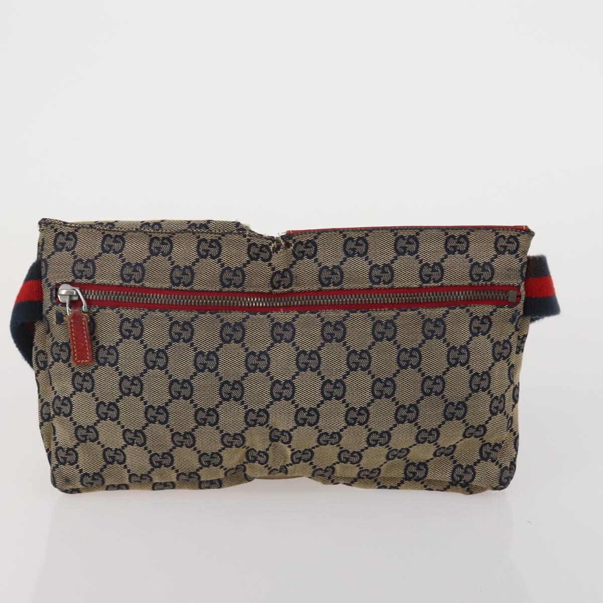 GUCCI GG Canvas Supreme Sherry Line Waist Clutch Tote 3 Set Beige Auth 202333