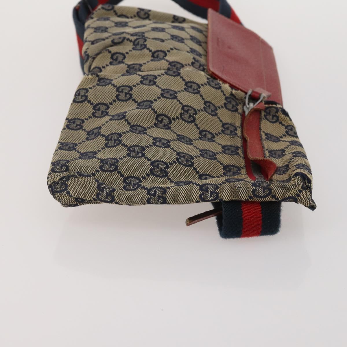 GUCCI GG Canvas Supreme Sherry Line Waist Clutch Tote 3 Set Beige Auth 202333