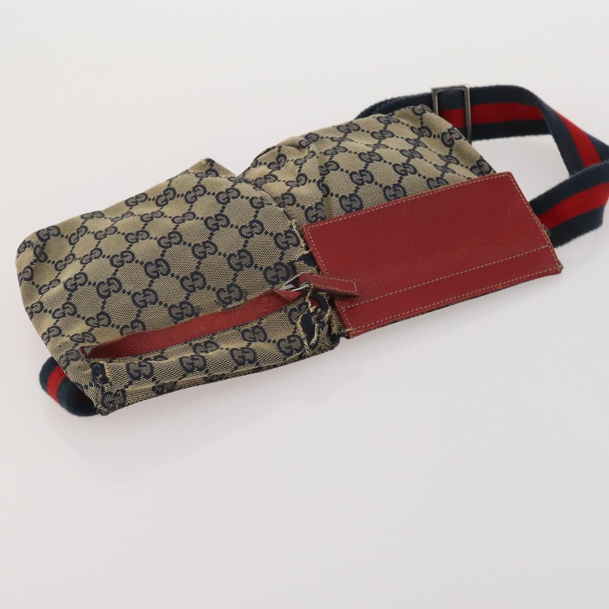GUCCI GG Canvas Supreme Sherry Line Waist Clutch Tote 3 Set Beige Auth 202333