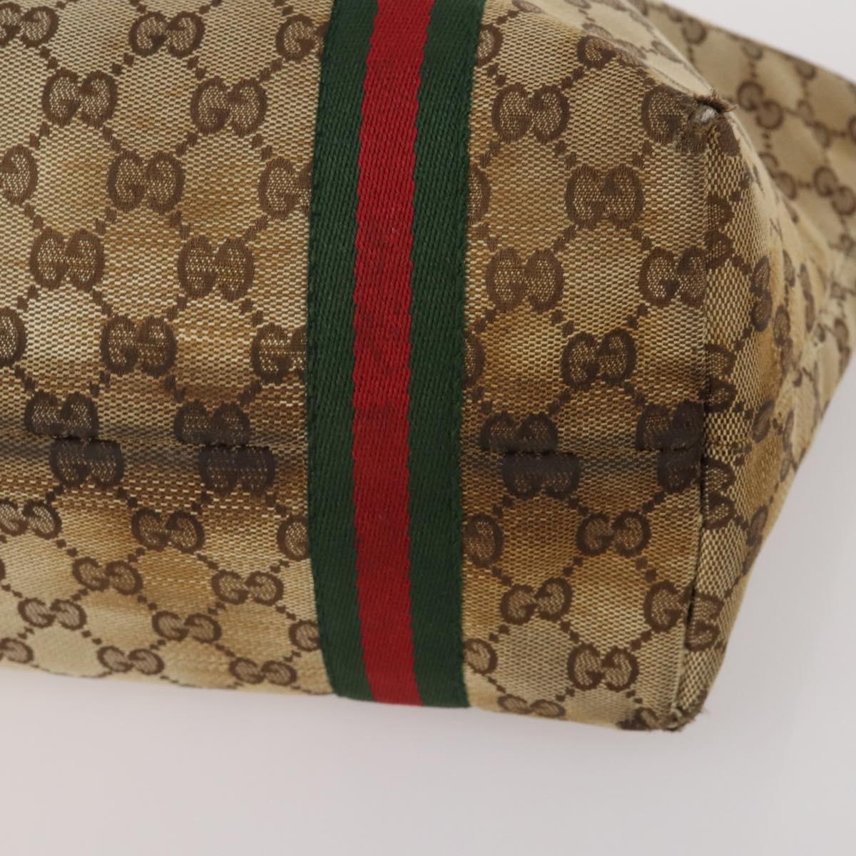 GUCCI GG Canvas Supreme Sherry Line Waist Clutch Tote 3 Set Beige Auth 202333