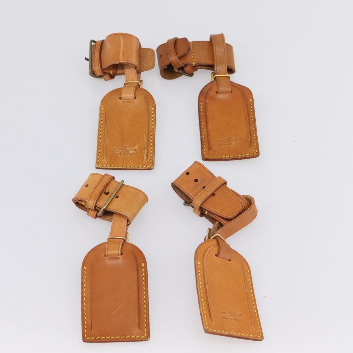 LOUIS VUITTON Name Tag Powanie 10 Set Powanie Leather Beige LV Auth 202405