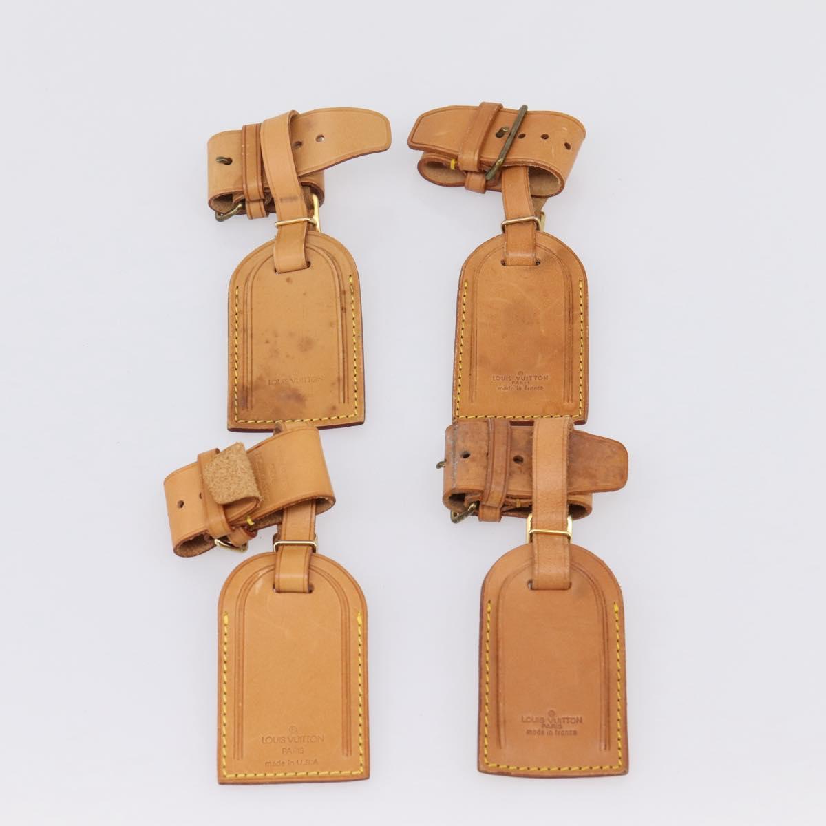 LOUIS VUITTON Name Tag Powanie 10 Set Powanie Leather Beige LV Auth 202408