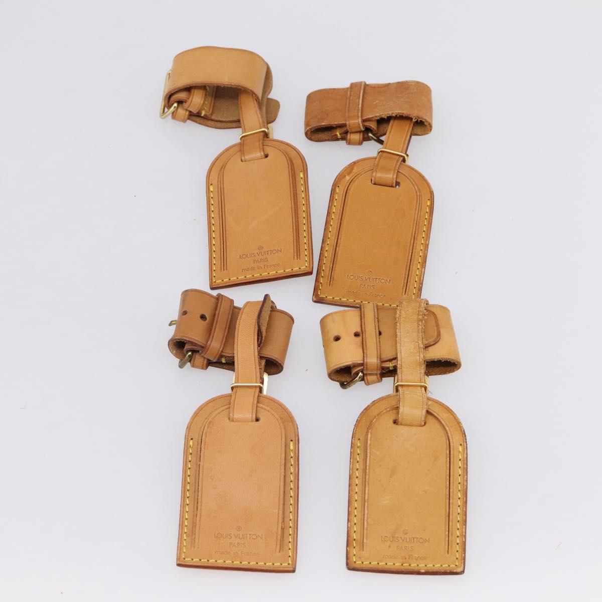 LOUIS VUITTON Name Tag Powanie 10 Set Powanie Leather Beige LV Auth 202409