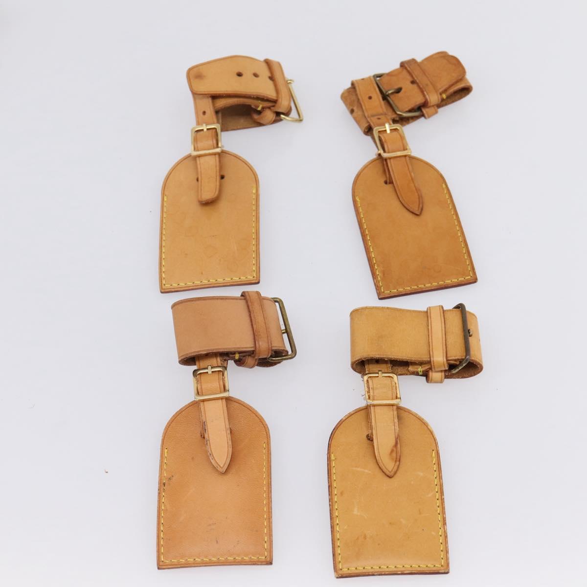 LOUIS VUITTON Name Tag Powanie 10 Set Powanie Leather Beige LV Auth 202409