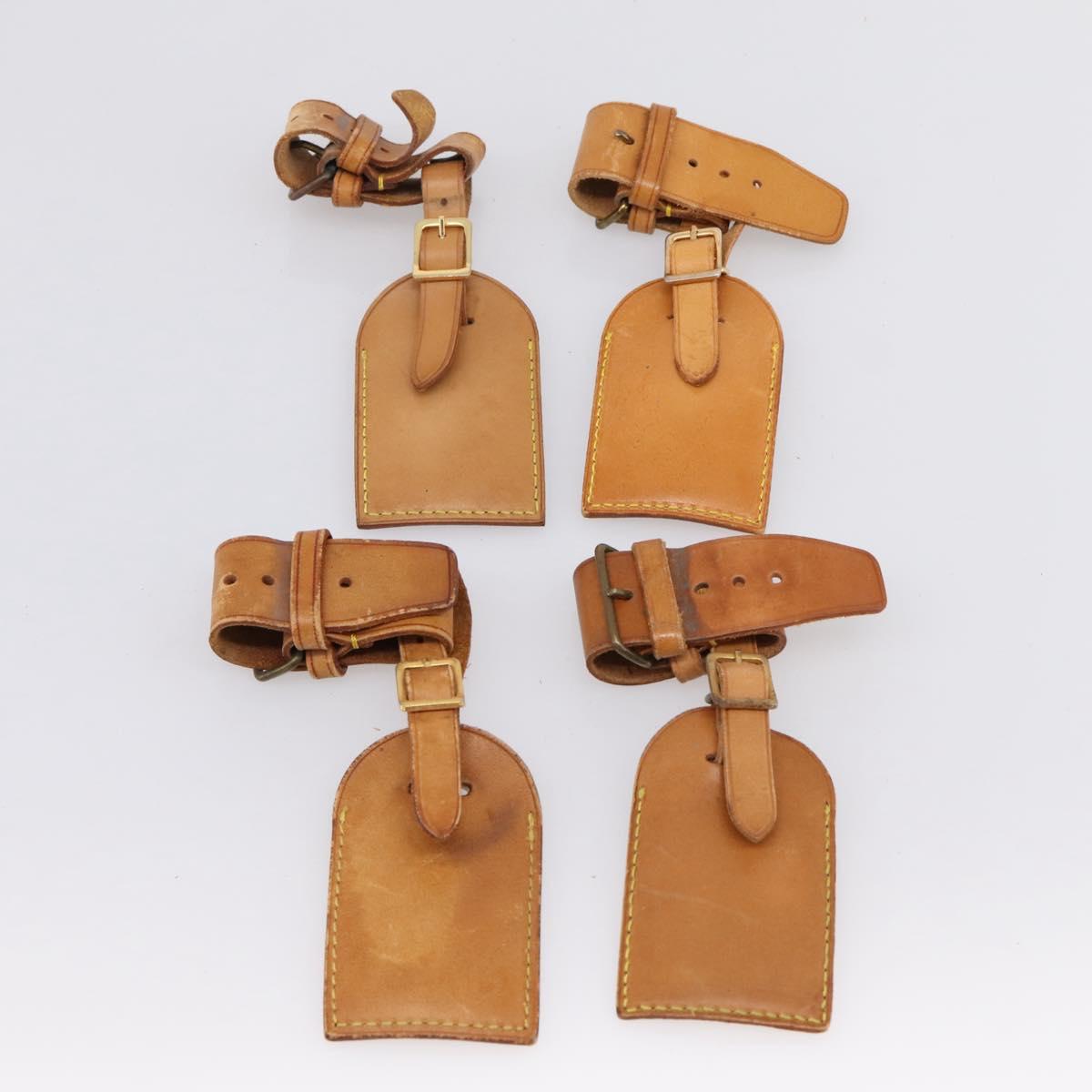 LOUIS VUITTON Name Tag Powanie 10 Set Powanie Leather Beige LV Auth 202410