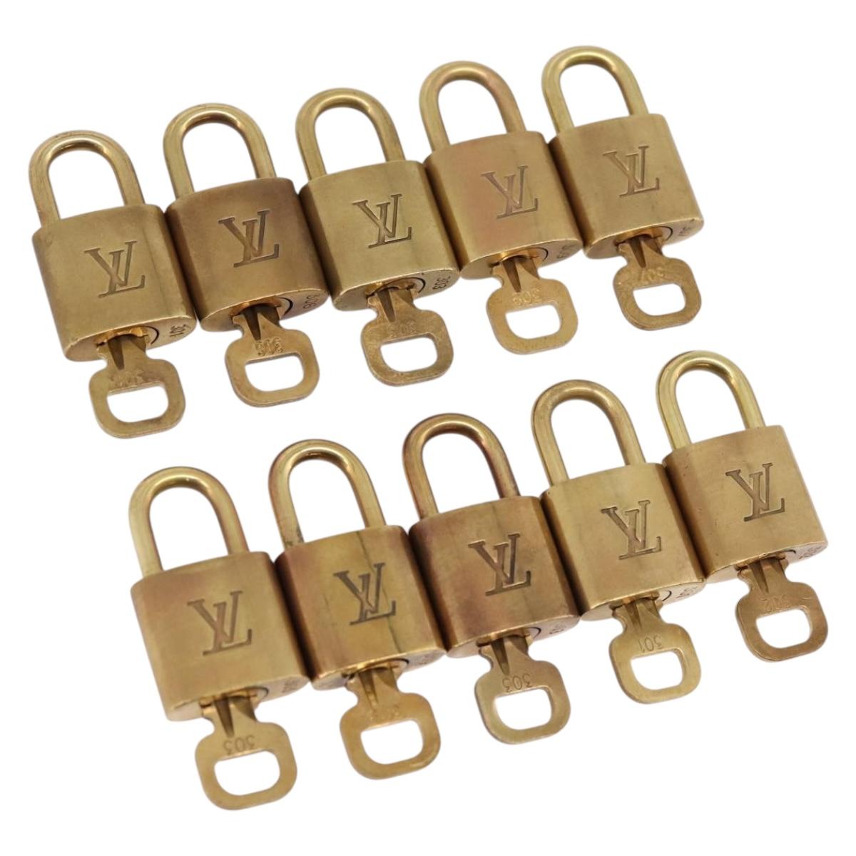 LOUIS VUITTON Padlock 10 Set Padlock metal Gold LV Auth 202413
