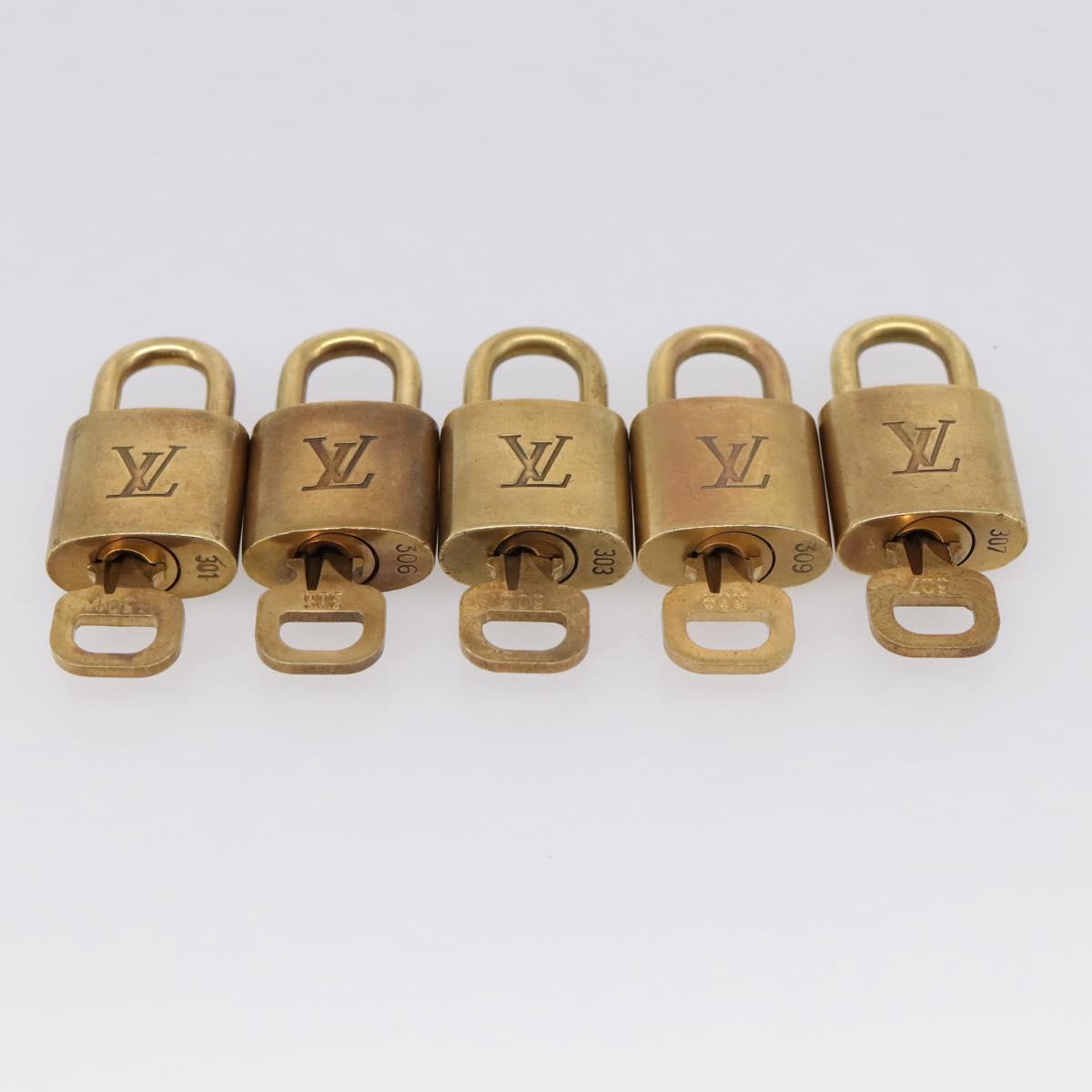 LOUIS VUITTON Padlock 10 Set Padlock metal Gold LV Auth 202413