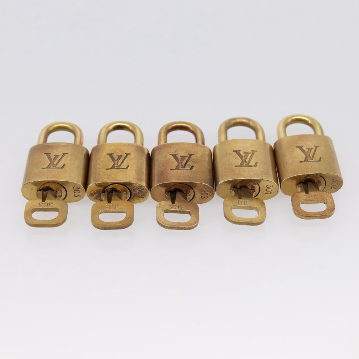 LOUIS VUITTON Padlock 10 Set Padlock metal Gold LV Auth 202413
