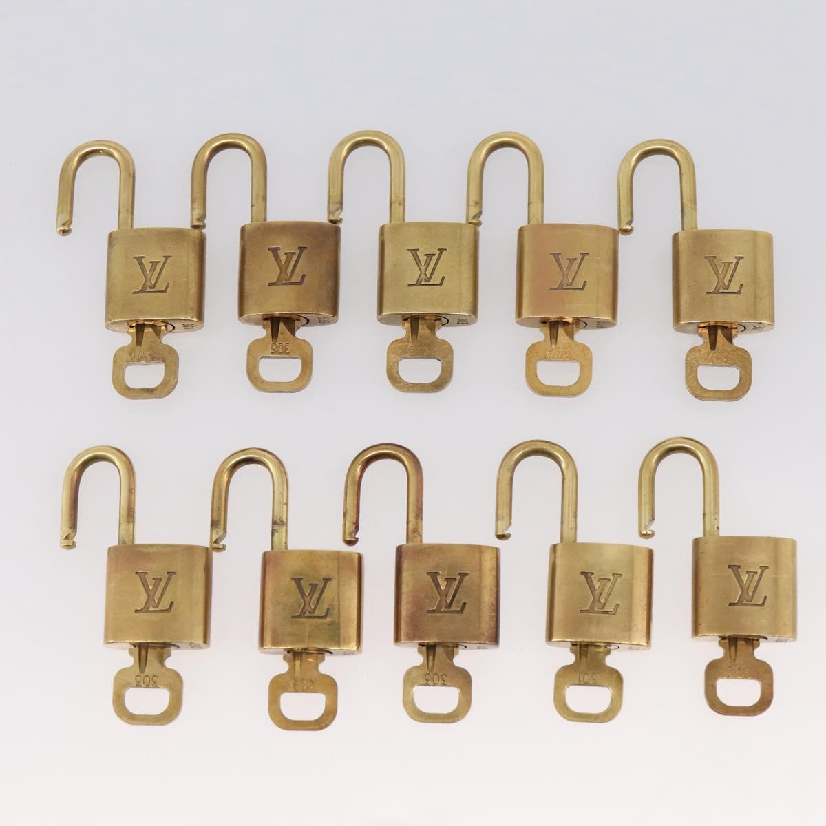 LOUIS VUITTON Padlock 10 Set Padlock metal Gold LV Auth 202413