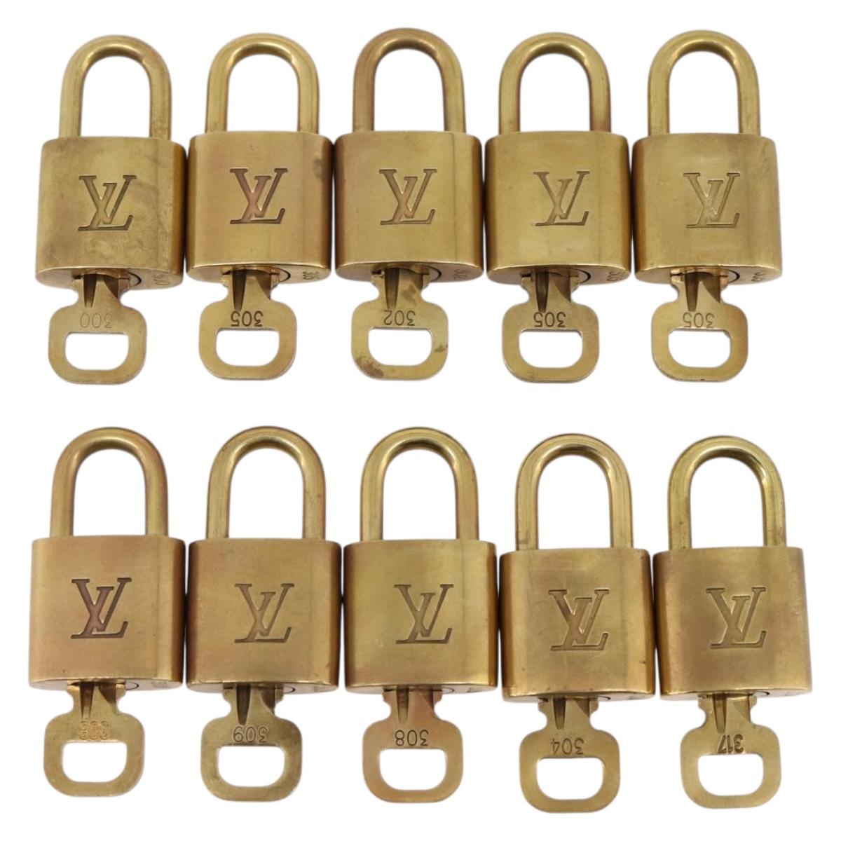 LOUIS VUITTON Padlock 10 Set Padlock metal Gold LV Auth 202414