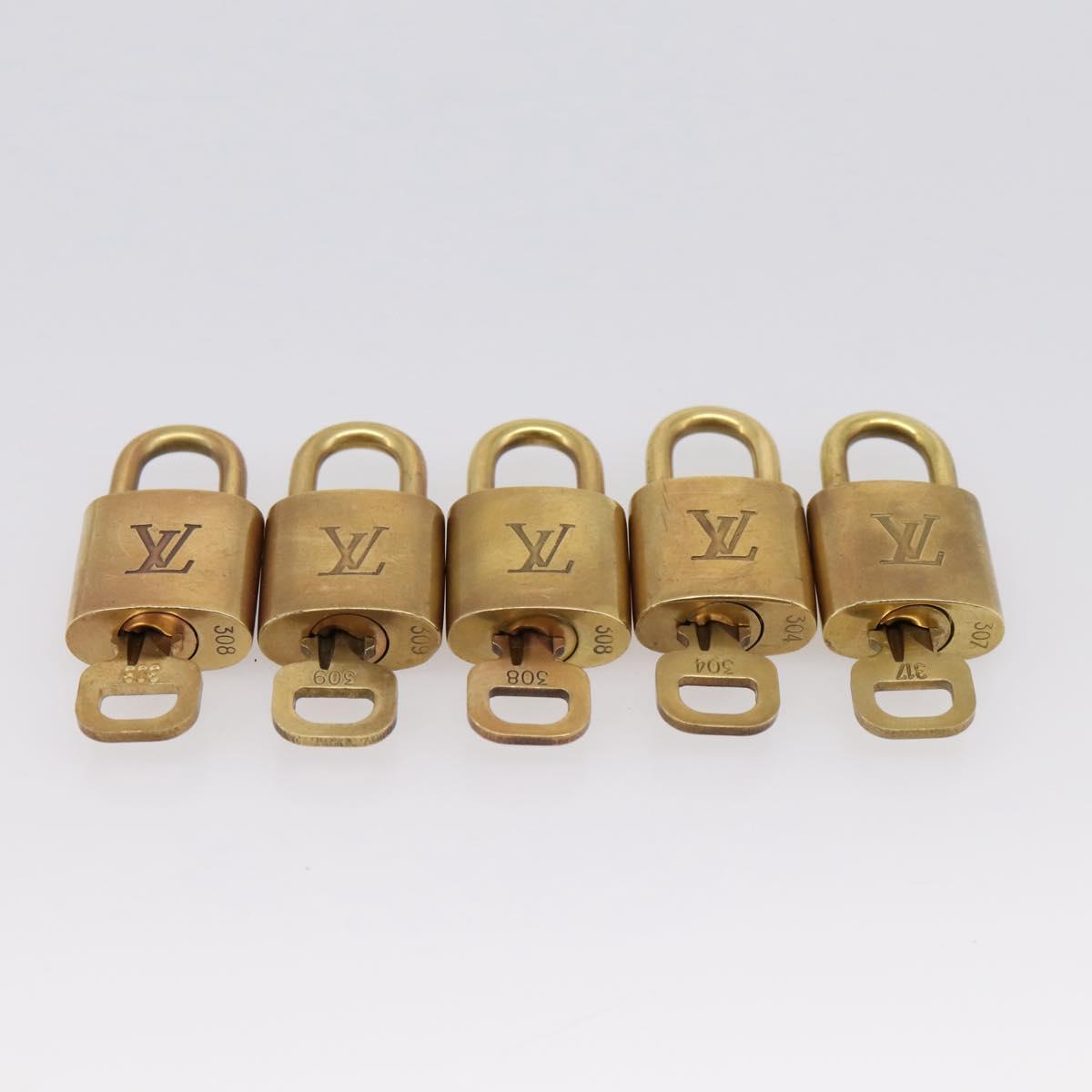 LOUIS VUITTON Padlock 10 Set Padlock metal Gold LV Auth 202414