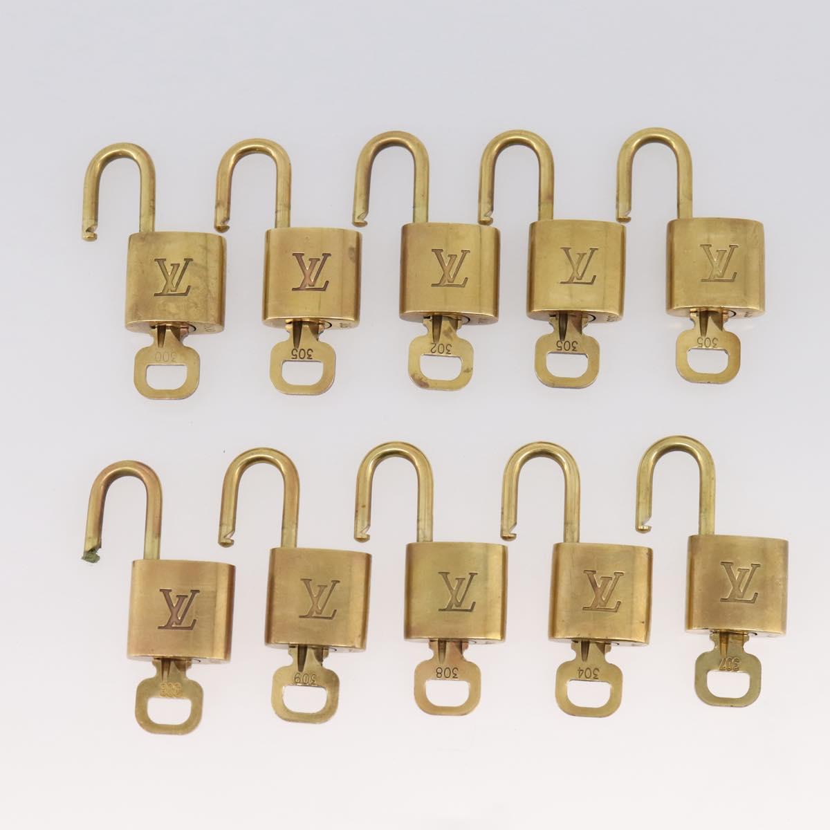 LOUIS VUITTON Padlock 10 Set Padlock metal Gold LV Auth 202414