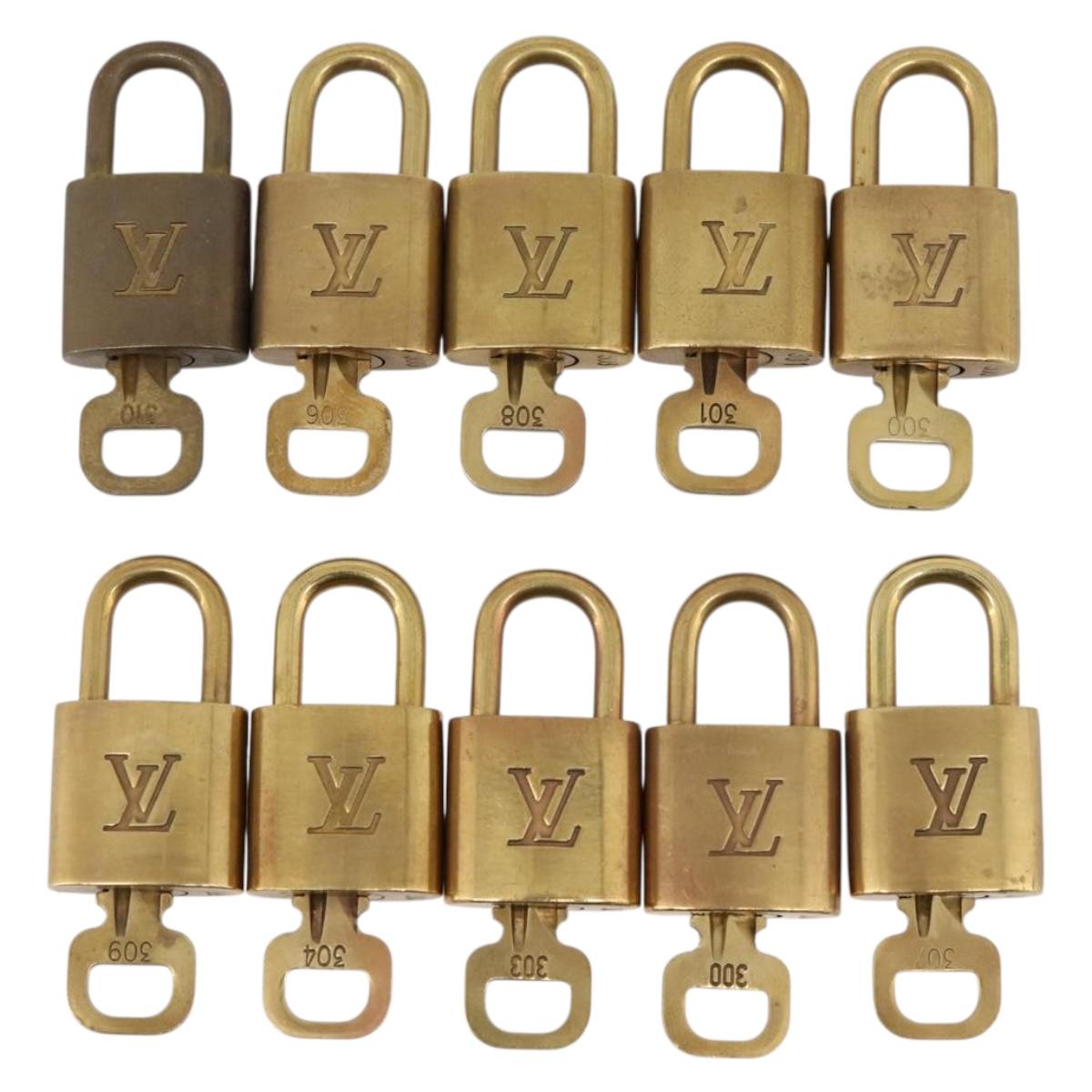 LOUIS VUITTON Padlock 10 Set Padlock metal Gold LV Auth 202415