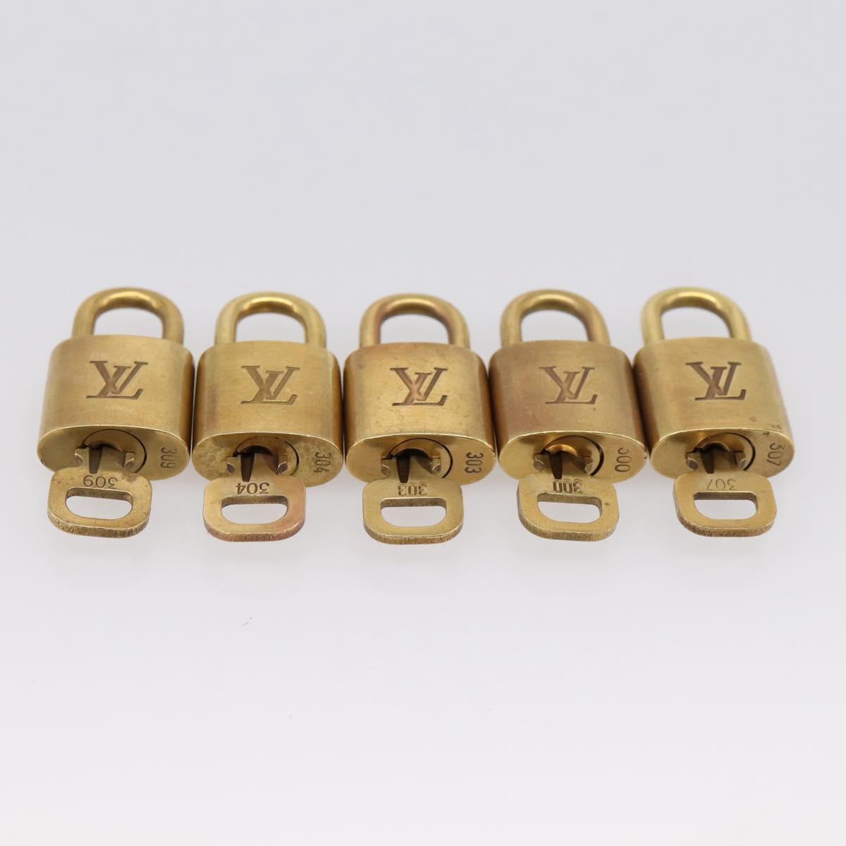 LOUIS VUITTON Padlock 10 Set Padlock metal Gold LV Auth 202415