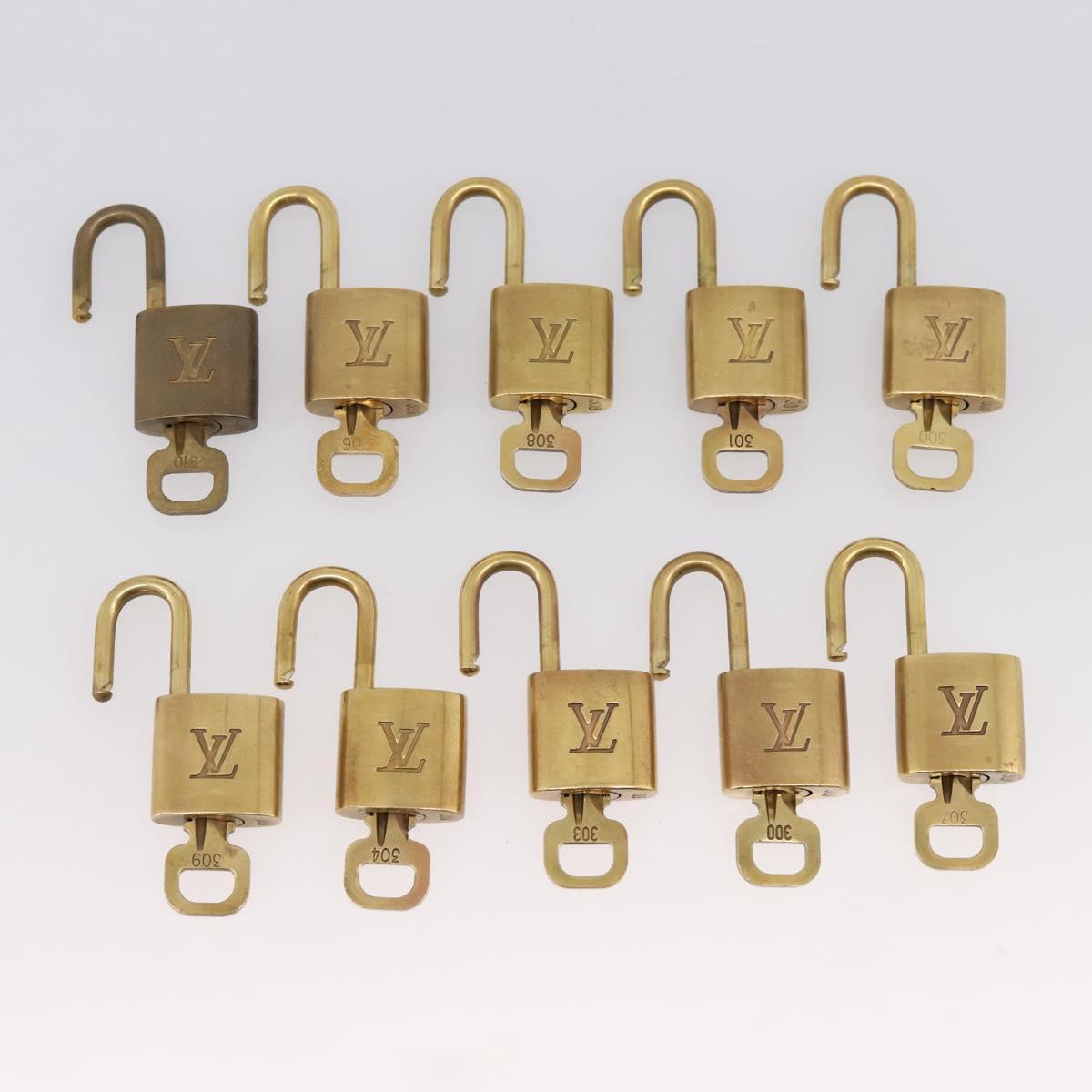 LOUIS VUITTON Padlock 10 Set Padlock metal Gold LV Auth 202415