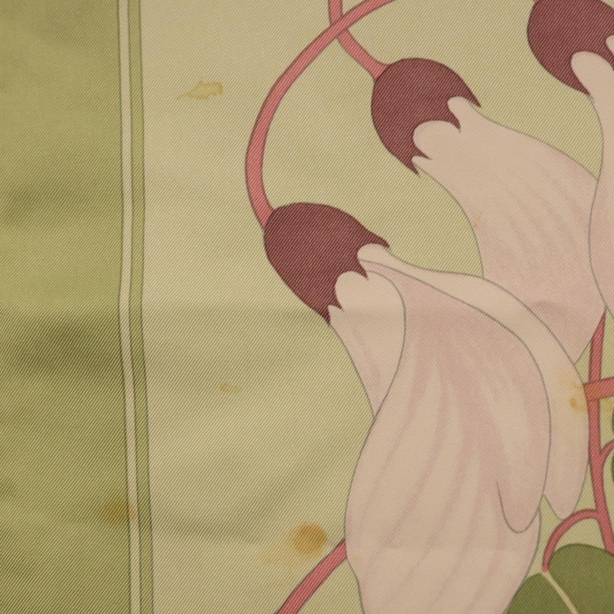 HERMES Scarf Silk Green Auth 202418