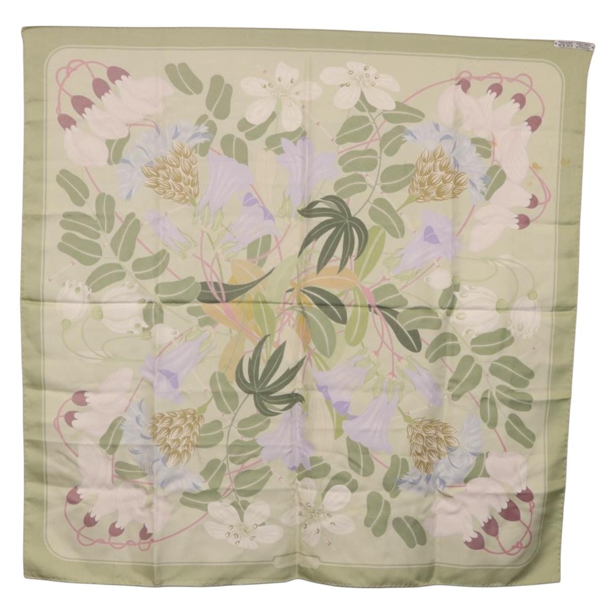 HERMES Scarf Silk Green Auth 202418