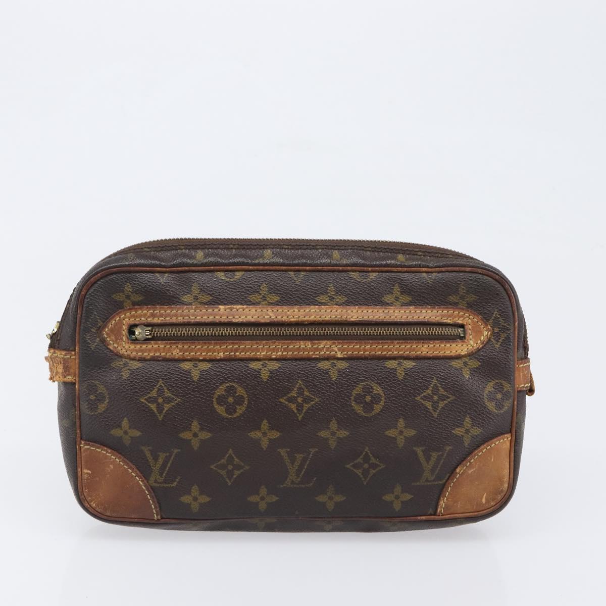LOUIS VUITTON Monogram Marly Dragonne GM Clutch Bag 2 Set M51825 LV Auth 202425