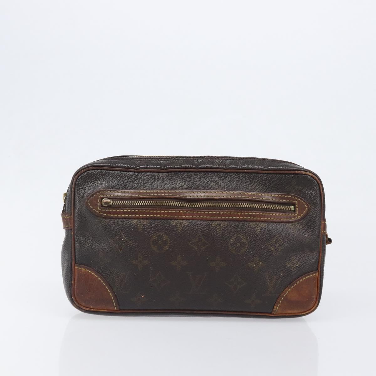 LOUIS VUITTON Monogram Marly Dragonne GM Clutch Bag 2 Set M51825 LV Auth 202425