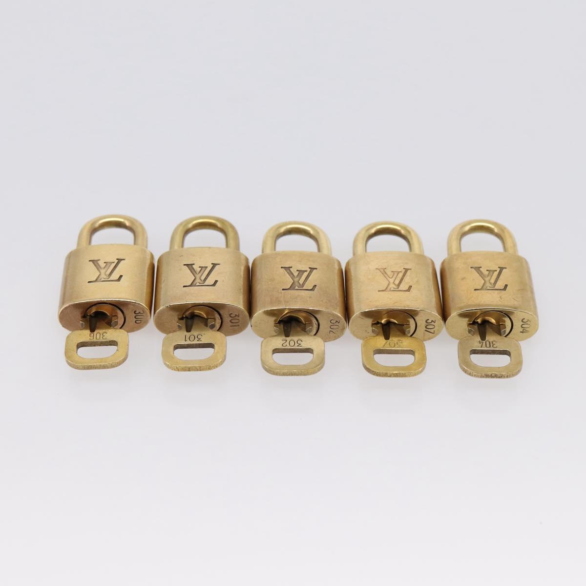 LOUIS VUITTON Padlock 10 Set Padlock metal Gold LV Auth 202427
