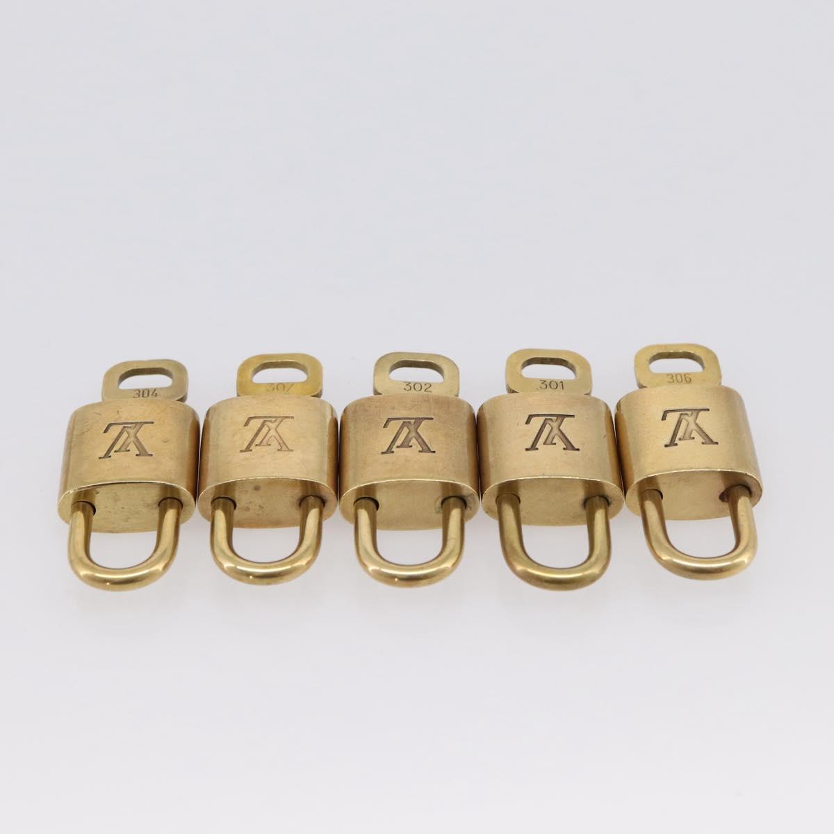 LOUIS VUITTON Padlock 10 Set Padlock metal Gold LV Auth 202427