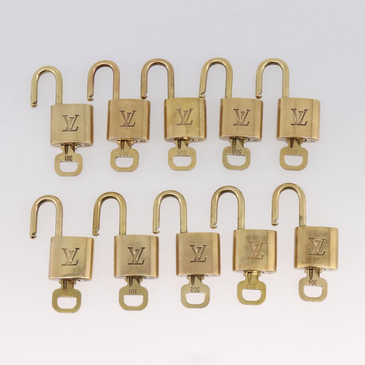 LOUIS VUITTON Padlock 10 Set Padlock metal Gold LV Auth 202427