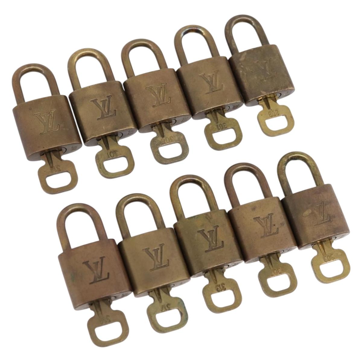 LOUIS VUITTON Padlock 10 Set Padlock metal Gold LV Auth 202428
