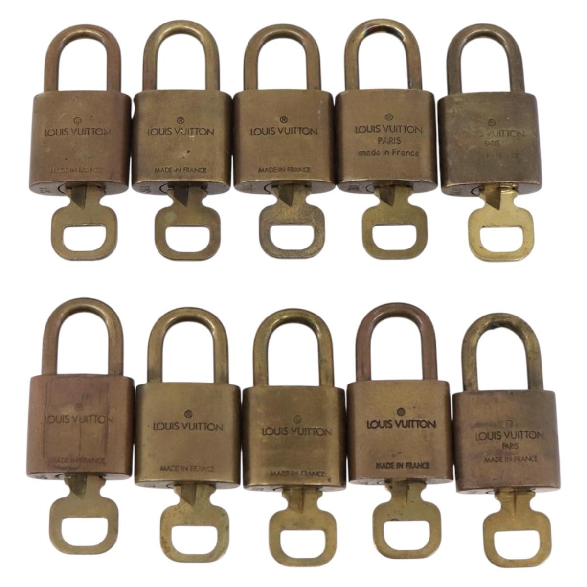 LOUIS VUITTON Padlock 10 Set Padlock metal Gold LV Auth 202428