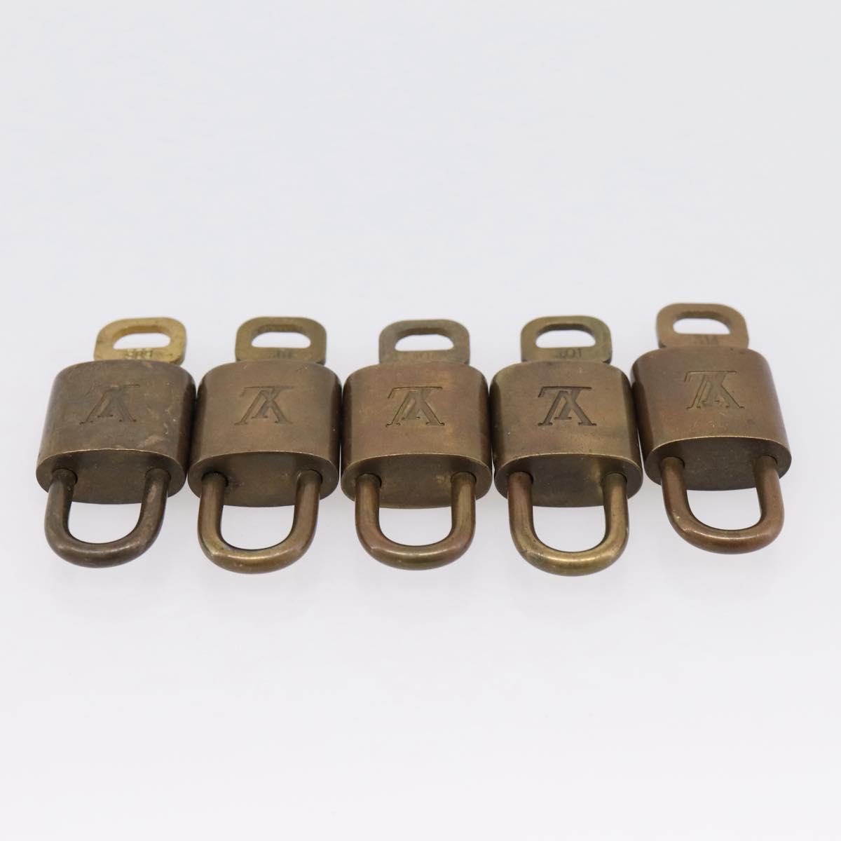 LOUIS VUITTON Padlock 10 Set Padlock metal Gold LV Auth 202428