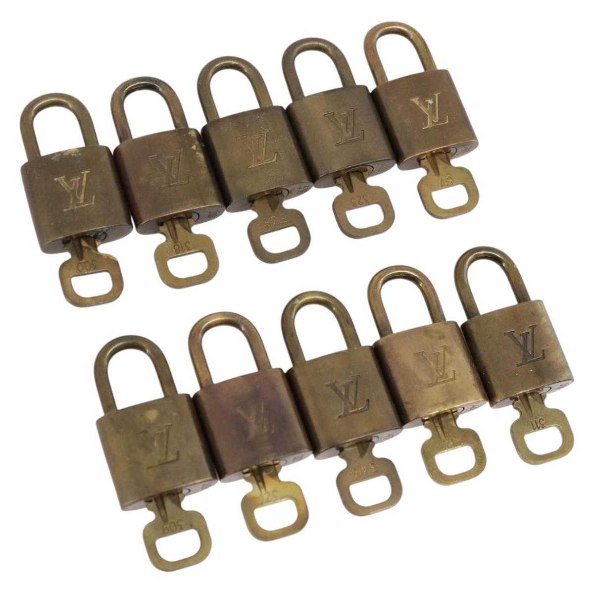 LOUIS VUITTON Padlock 10 Set Padlock metal Gold LV Auth 202429
