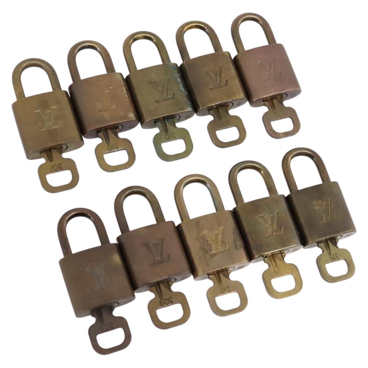 LOUIS VUITTON Padlock 10 Set Padlock metal Gold LV Auth 202431