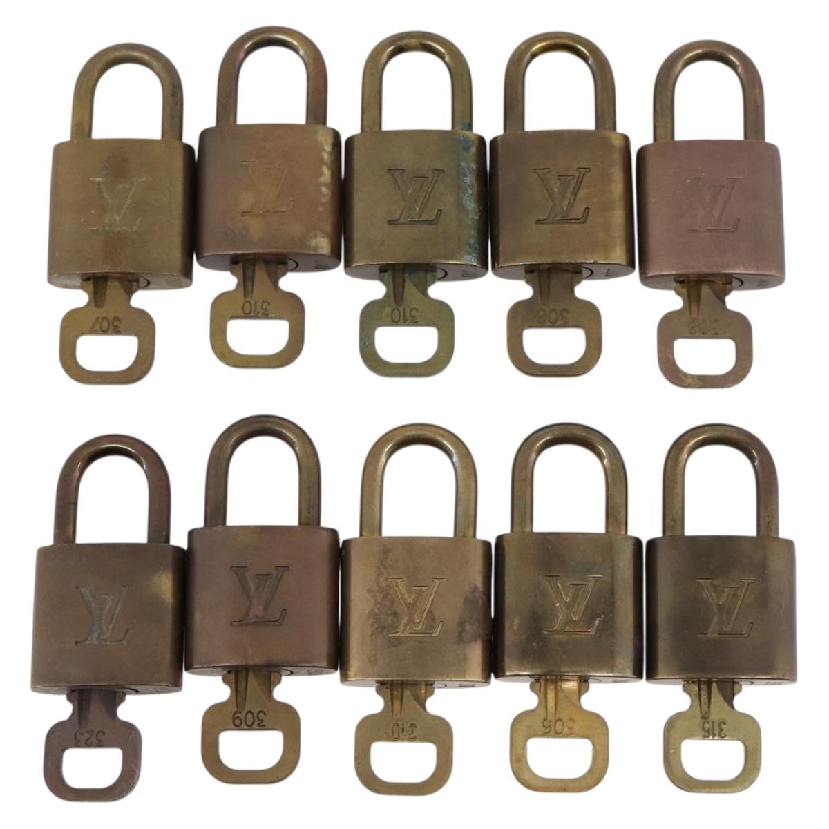 LOUIS VUITTON Padlock 10 Set Padlock metal Gold LV Auth 202431
